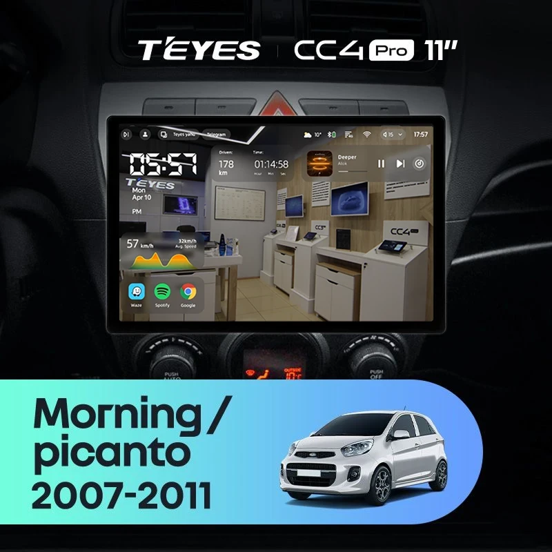 Штатная магнитола Teyes CC4 Pro 8/128 Kia Picanto (2007-2011) (11")