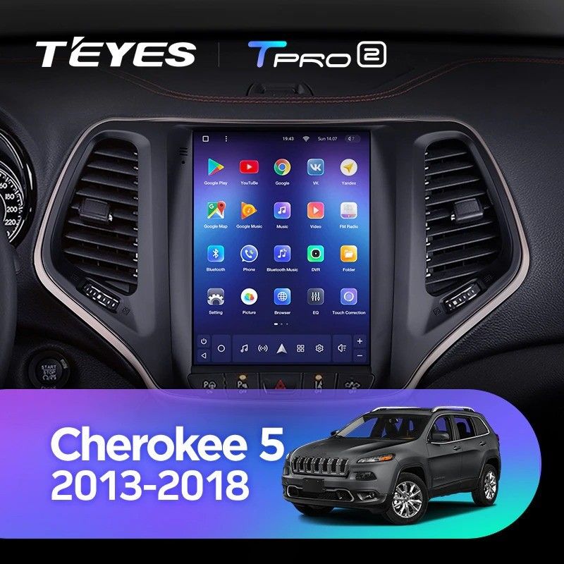 Штатная магнитола Tesla style Teyes TPRO 2 4/32 Jeep Cherokee 5 KL (2013-2018)
