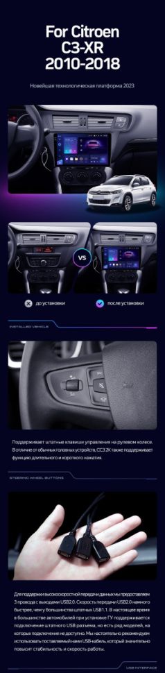 Штатная магнитола Teyes CC3L 4/32 Citroen C3-XR (2010-2018) F2