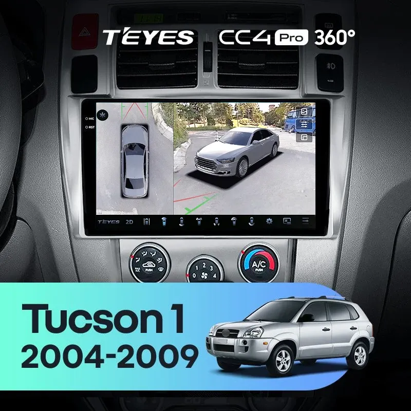 Штатная магнитола Teyes CC4 Pro 360 12/256 Hyundai Tucson 1 (2004-2009)
