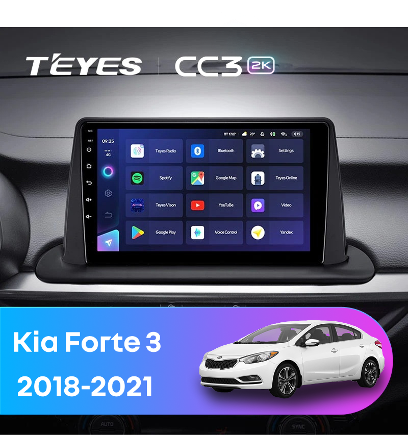 Штатная магнитола Teyes CC3 2K 6/128 Kia Forte 3 (2018-2021)