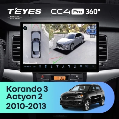 Штатная магнитола Teyes CC4 Pro 360 12/256 SsangYong Korando 3 (2010-2013) (13")