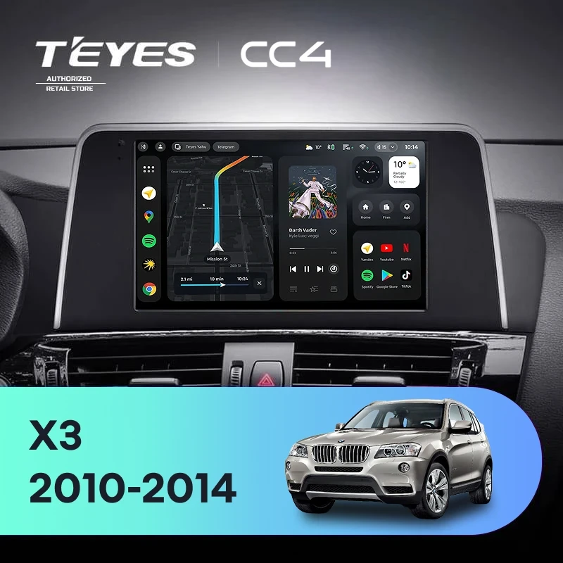 Штатная магнитола Teyes CC4 6/64 BMW X3 F25 CIC (2010-2014)