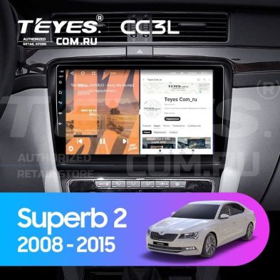 Штатная магнитола Teyes CC3L 4/32 Skoda Superb 2 B6 (2008-2015) (10 inch Universal)