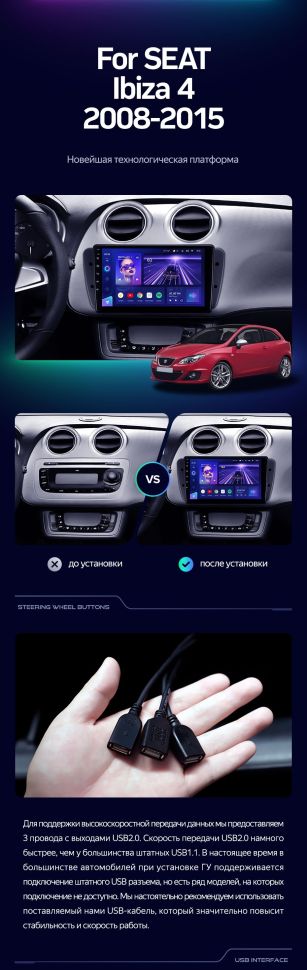 Штатная магнитола Teyes CC3 4/32 Seat Ibiza 6J (2008-2015)