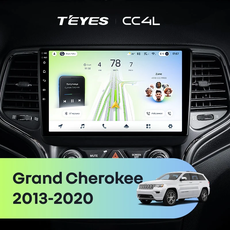 Штатная магнитола Teyes CC4L 4/64 Jeep Grand Cherokee WK2 (2013-2020) F2