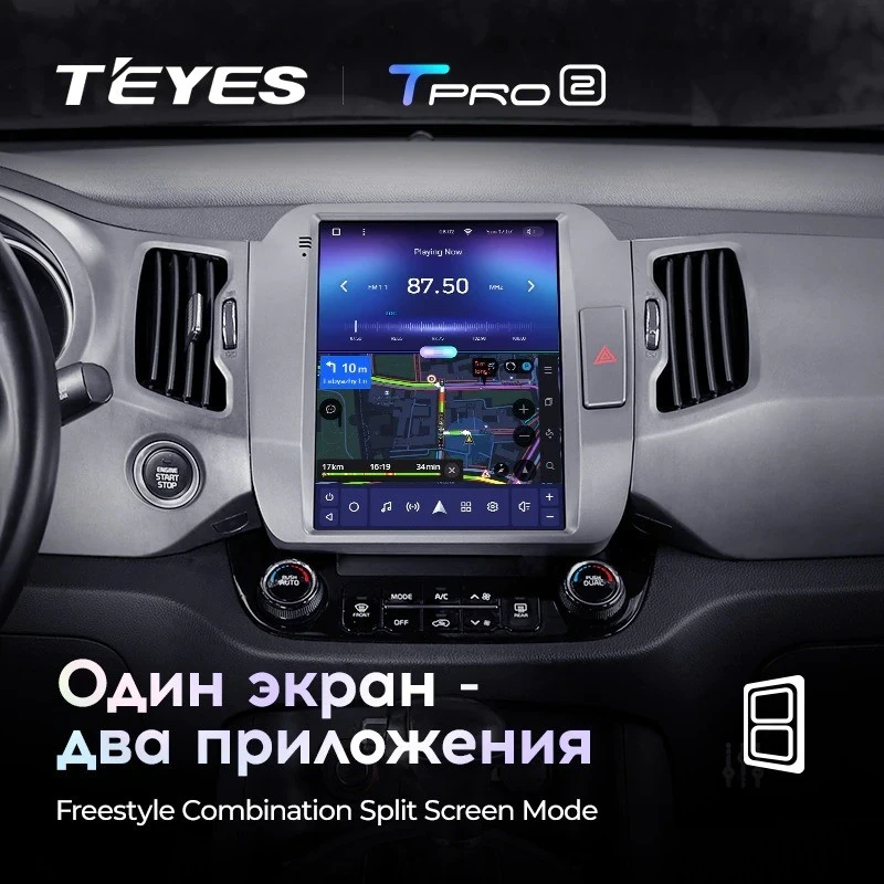 Штатная магнитола Tesla style Teyes TPRO 2 4/32 Kia Sportage 3 SL (2010-2016) Тип-AВ
