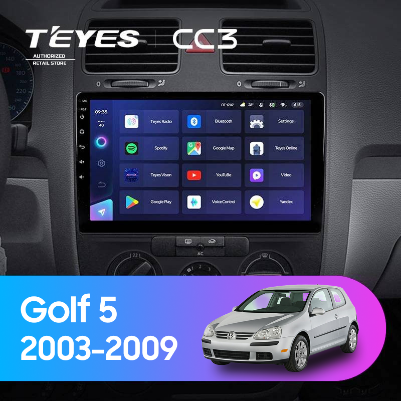 Штатная магнитола Teyes CC3 4/32 Volkswagen Golf 5 (2003-2009) F1