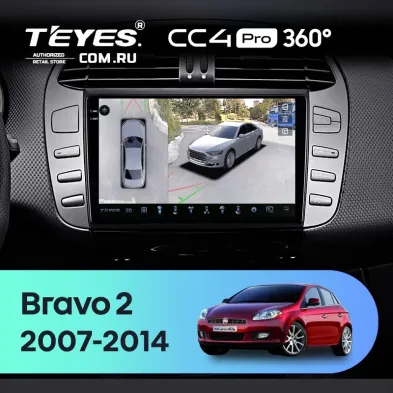 Штатная магнитола Teyes CC4 Pro 360 8/128 Fiat Bravo 198 (2007-2014)