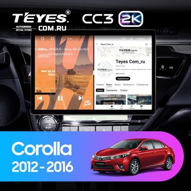 Штатная магнитола Teyes CC3 2K 360 6/128 Toyota Corolla (2012-2016) Тип-B (13")