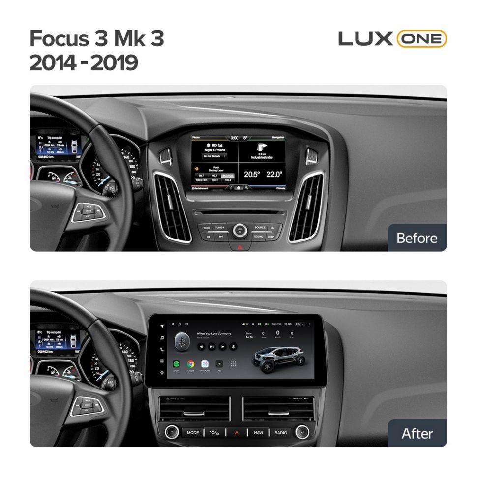 Переходная рамка Ford Focus 3 Mk 3 (2011-2019) (12,3")