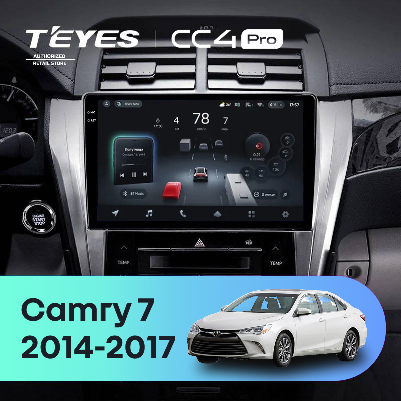 Штатная магнитола Teyes CC4 Pro 12/256 Toyota Camry 7 XV 50 55 (2014-2017) F4