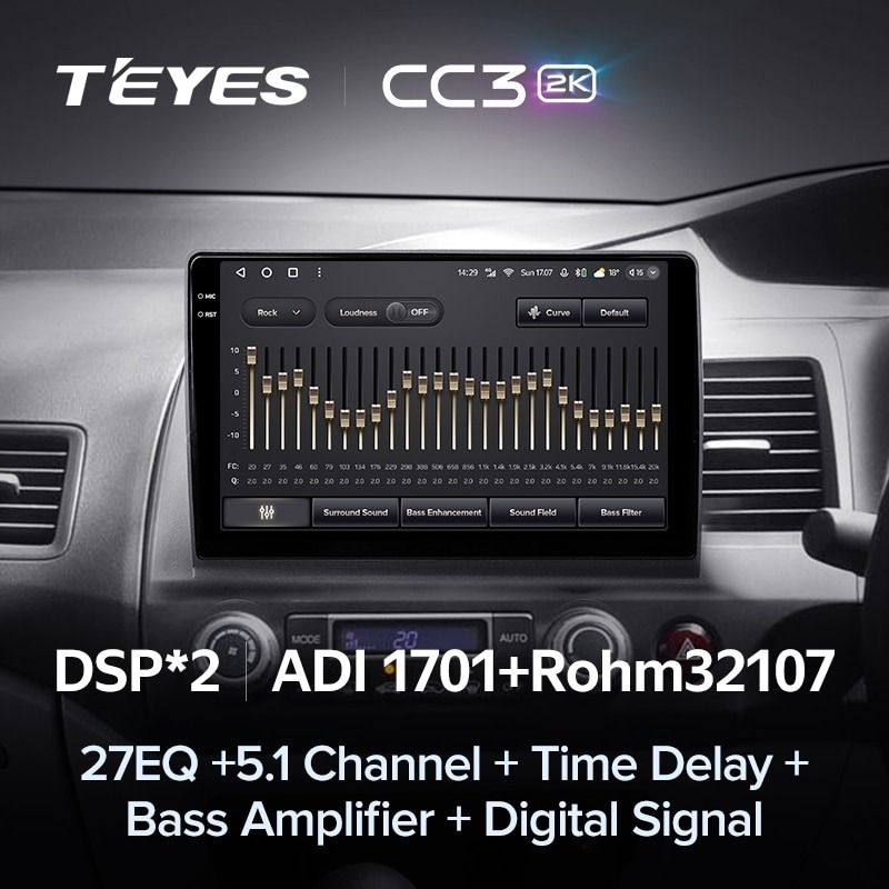 Штатная магнитола Teyes CC3 2K 360 6/128 Honda Civic 8 FK FN FD (2005-2012) Правый руль