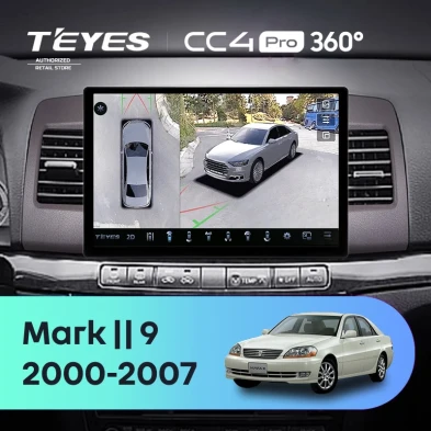 Штатная магнитола Teyes CC4 Pro 360 12/256 Toyota Mark II 9 X110 (2000-2007) F2 (11")