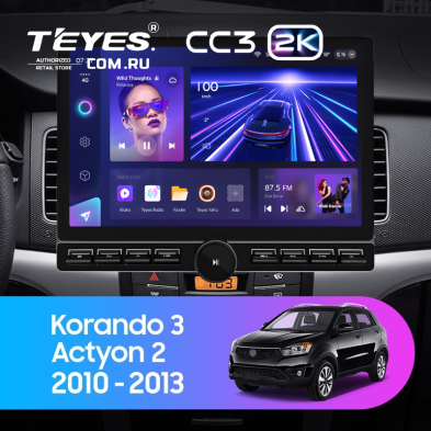 Штатная магнитола Teyes CC3 2K 6/128 SsangYong Korando 3 Actyon 2 (2010-2013) (13" с кнопками)