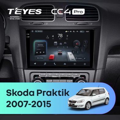 Штатная магнитола Teyes CC4 Pro 8/128 Skoda Praktik (2007-2015)
