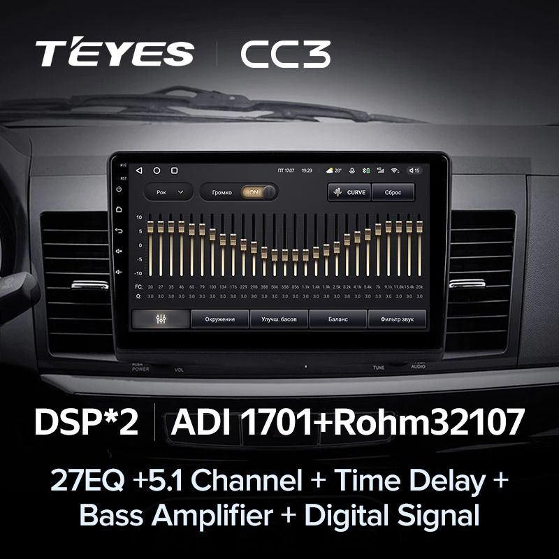 Штатная магнитола Teyes CC3 4/32 Mitsubishi Lancer 10 CY (2007-2012) Тип-A