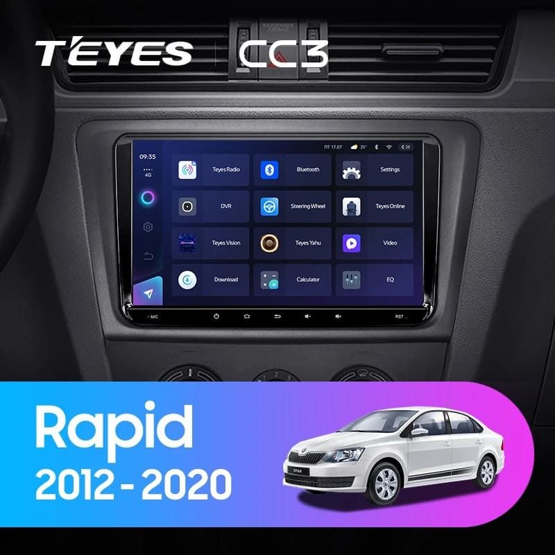 Штатная магнитола Teyes CC3 4/32 Skoda Rapid NH3 NH1 (2012-2020) (10 inch Universal)