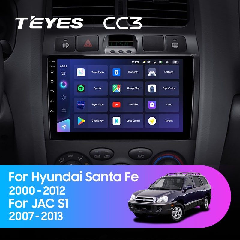 Штатная магнитола Teyes CC3 4/32 Hyundai Santa Fe SM (2000-2012)