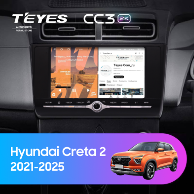 Штатная магнитола Teyes CC3 2K 4/32 Hyundai Creta 2 (2021-2025) с кнопками