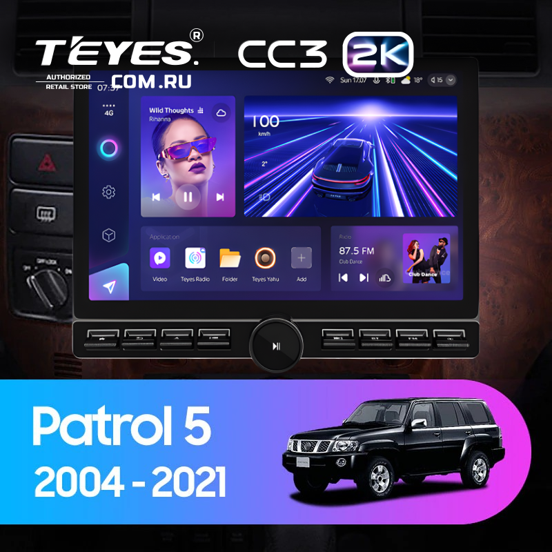 Штатная магнитола Teyes CC3 2K 6/128 Nissan Patrol V 5 Y61 (2004-2021) F3 (13" с кнопками)