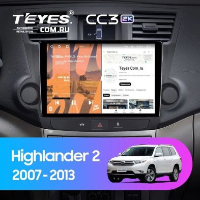 Штатная магнитола Teyes CC3 2K 6/128 Toyota Highlander 2 XU40 (2007-2013) F2 (11")