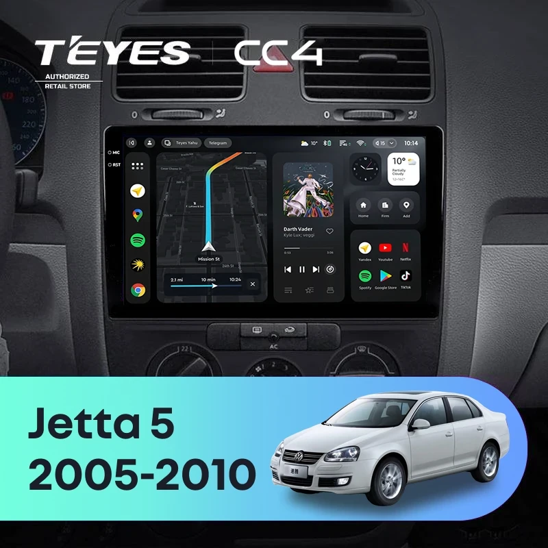Штатная магнитола Teyes CC4 8/128 Volkswagen Jetta 5 (2005-2010) F1