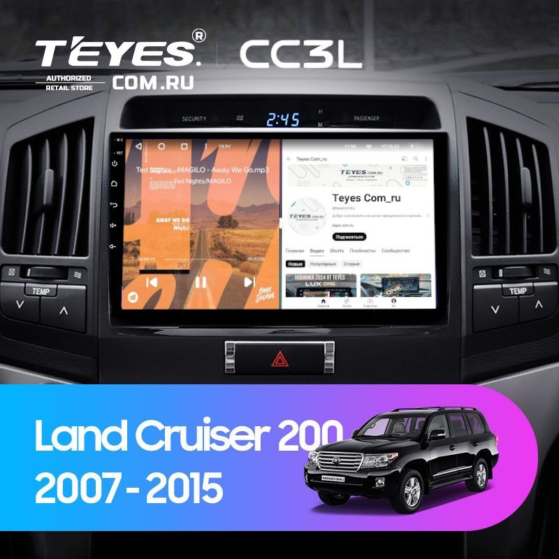Штатная магнитола Teyes CC3L 4/64 Toyota Land Cruiser 200 (2007-2015) F1