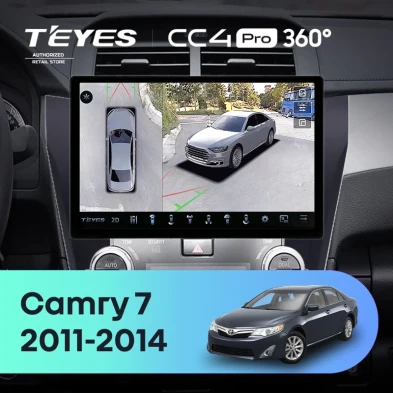 Штатная магнитола Teyes CC4 Pro 360 12/256 Toyota Camry 7 XV 50 55 (2011-2014) (черно-серая) F1 (11")