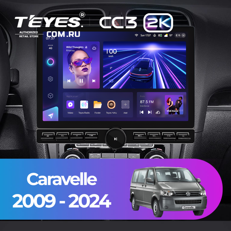 Штатная магнитола Teyes CC3 2K 6/128 Volkswagen Caravelle (2009-2024) (13" с кнопками)