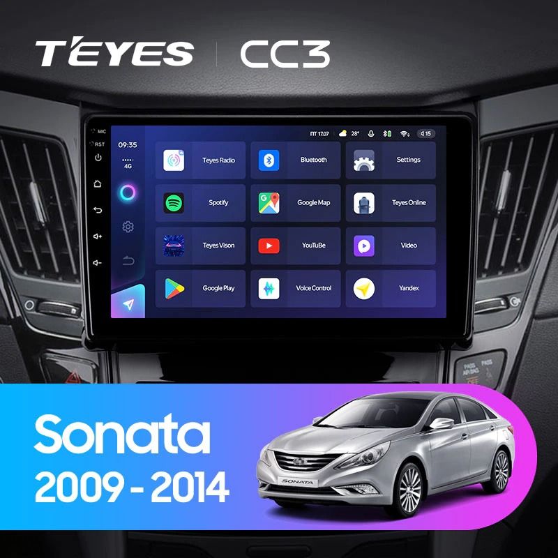 Штатная магнитола Teyes CC3 4/32 Hyundai Sonata 6 YF (2009-2014) Тип-A