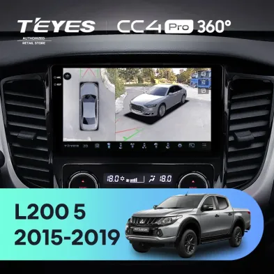 Штатная магнитола Teyes CC4 Pro 360 8/128 Mitsubishi L200 5 (2015-2019) климат контроль F2