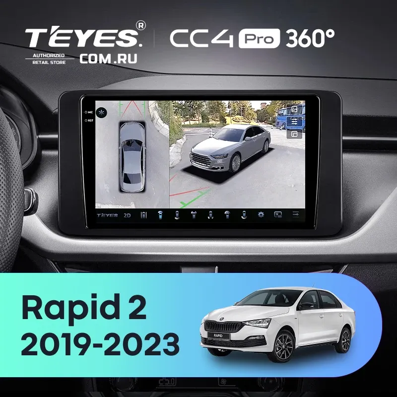 Штатная магнитола Teyes CC4 Pro 360 8/128 Skoda Rapid 2 (2019-2023)