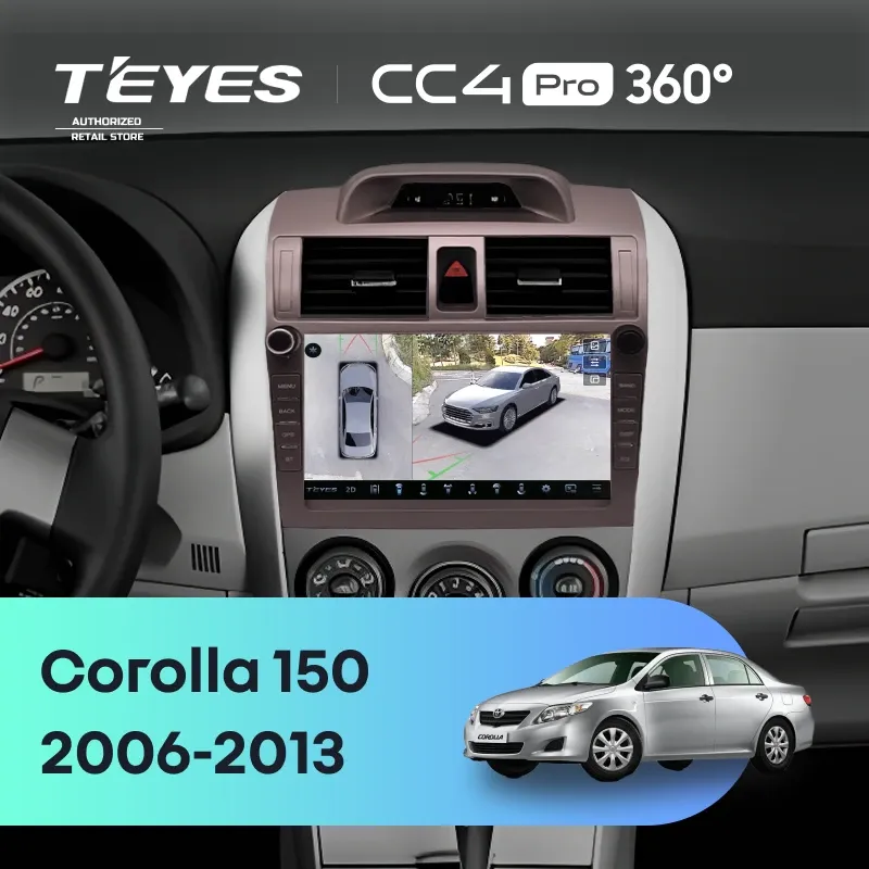 Штатная магнитола Teyes CC4 Pro 360 12/256 Toyota Corolla 150 (2006-2013) F2 с кнопками