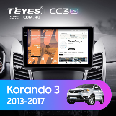 Штатная магнитола Teyes CC3 2K 4/64 SsangYong Korando 3 (2013-2017) (0din)