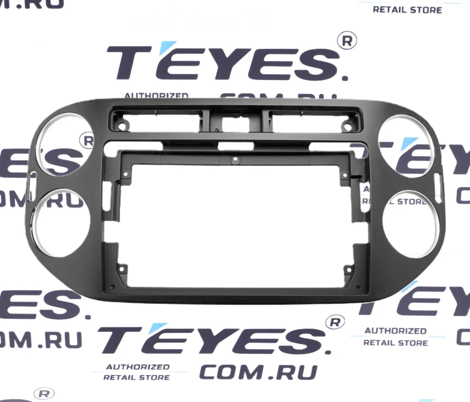 Переходная рамка Volkswagen Tiguan 1 NF (2011-2017) F1 чёрная рест (9")