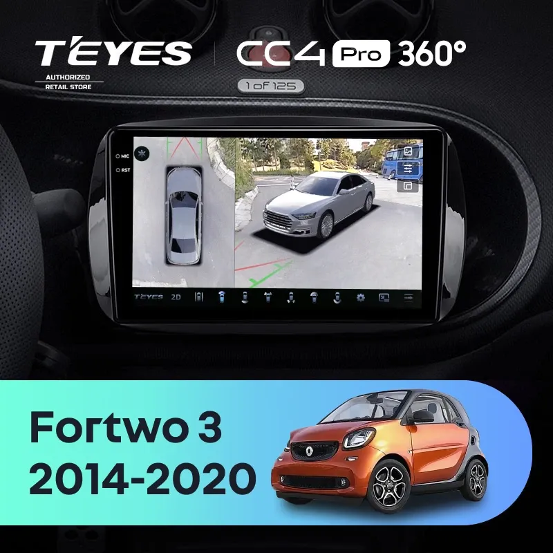 Штатная магнитола Teyes CC4 Pro 360 8/128 Mercedes-Benz Smart Fortwo 3 C453 A453 W453 (2014-2020)