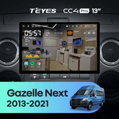 Штатная магнитола Teyes CC4 Pro 12/256 GAZ Gazelle Next (2013-2021) F1 (13")