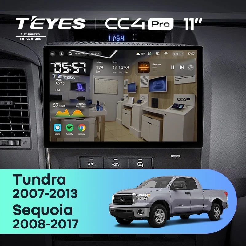 Штатная магнитола Teyes CC4 Pro 12/256 Toyota Tundra XK50 (2007-2013) (11")