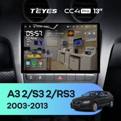 Штатная магнитола Teyes CC4 Pro 8/128 Audi S3 2 (2006-2012) (13")
