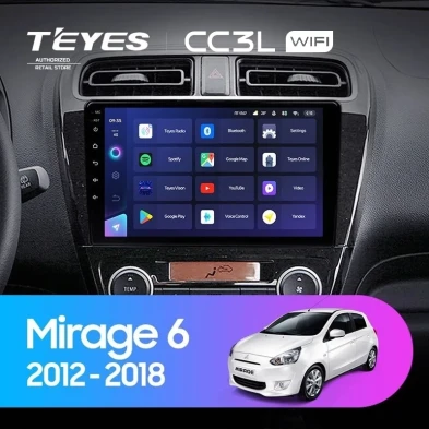 Штатная магнитола Teyes CC3L WiFi 2/32 Mitsubishi Mirage 6 (2012-2018)