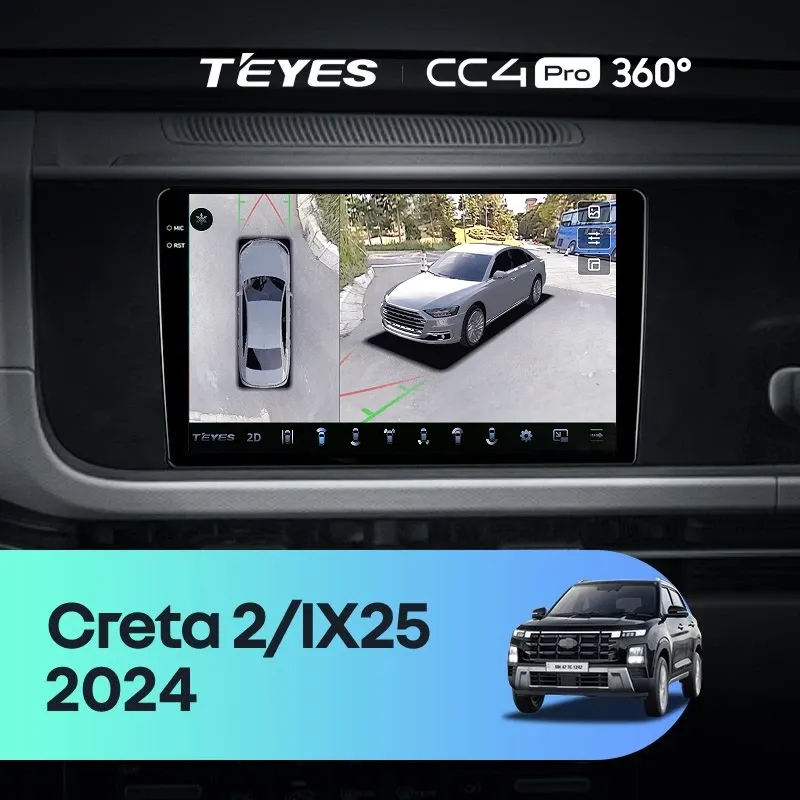 Штатная магнитола Teyes CC4 Pro 360 12/256 Hyundai Creta 2 IX25 2024