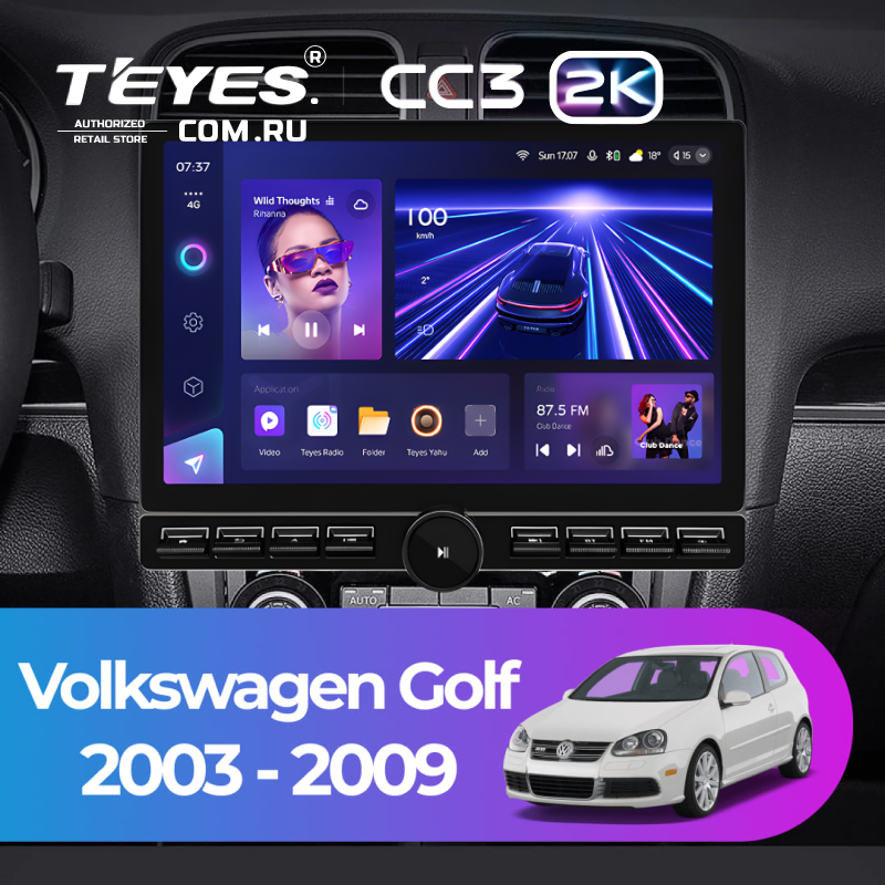 Штатная магнитола Teyes CC3 2K 6/128 Volkswagen Golf (2003-2009) (13" с кнопками)