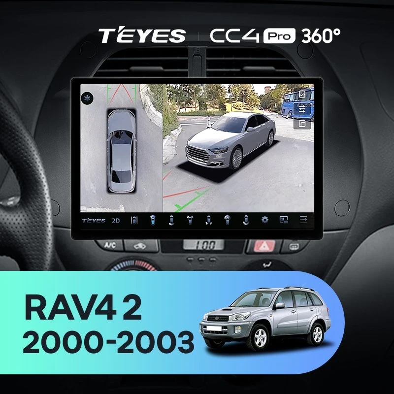 Штатная магнитола Teyes CC4 Pro 360 12/256 Toyota RAV4 2 CA20 (2000-2003) F3 (11")