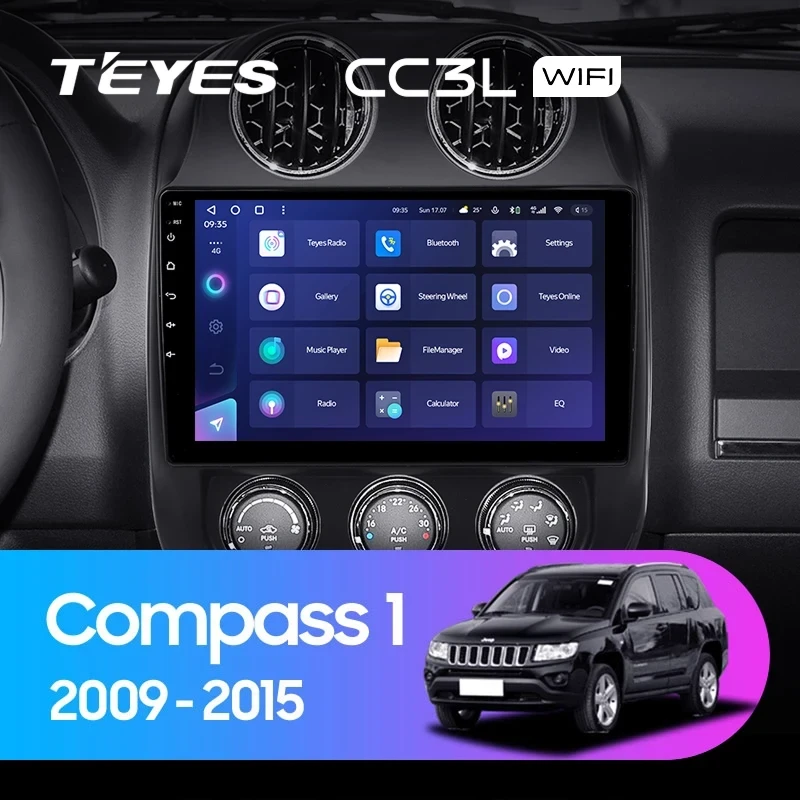 Штатная магнитола Teyes CC3L WiFi 2/32 Jeep Compass 1 MK (2009-2015)