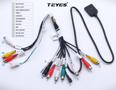 Кабель RCA + выносной SIM слот для Teyes CC2 PLUS / SPRO PLUS / TPRO 2 / LUX ONE