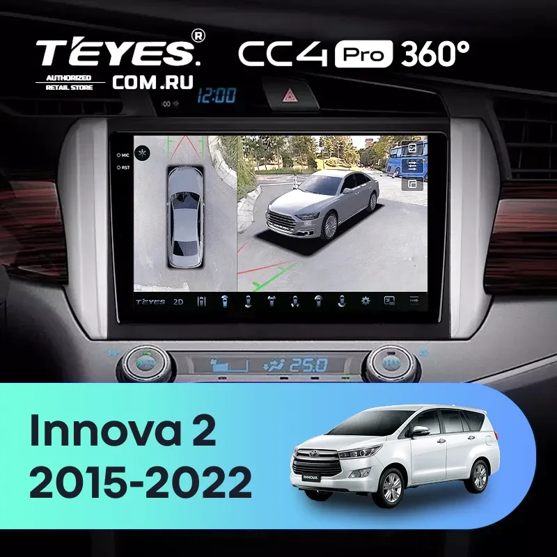 Штатная магнитола Teyes CC4 Pro 360 8/128 Toyota Innova 2 (2015-2022) Правый руль