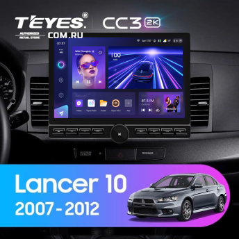 Штатная магнитола Teyes CC3 2K 6/128 Mitsubishi Lancer 10 CY (2007-2012) Тип-B (13" с кнопками)