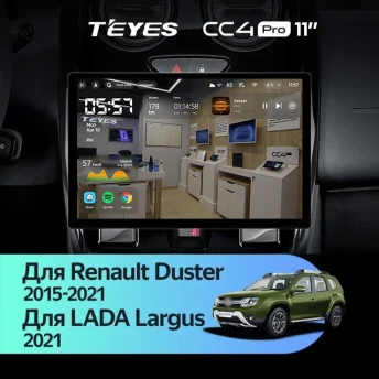 Штатная магнитола Teyes CC4 Pro 8/128 Lada Largus 2021+ F1 (11")