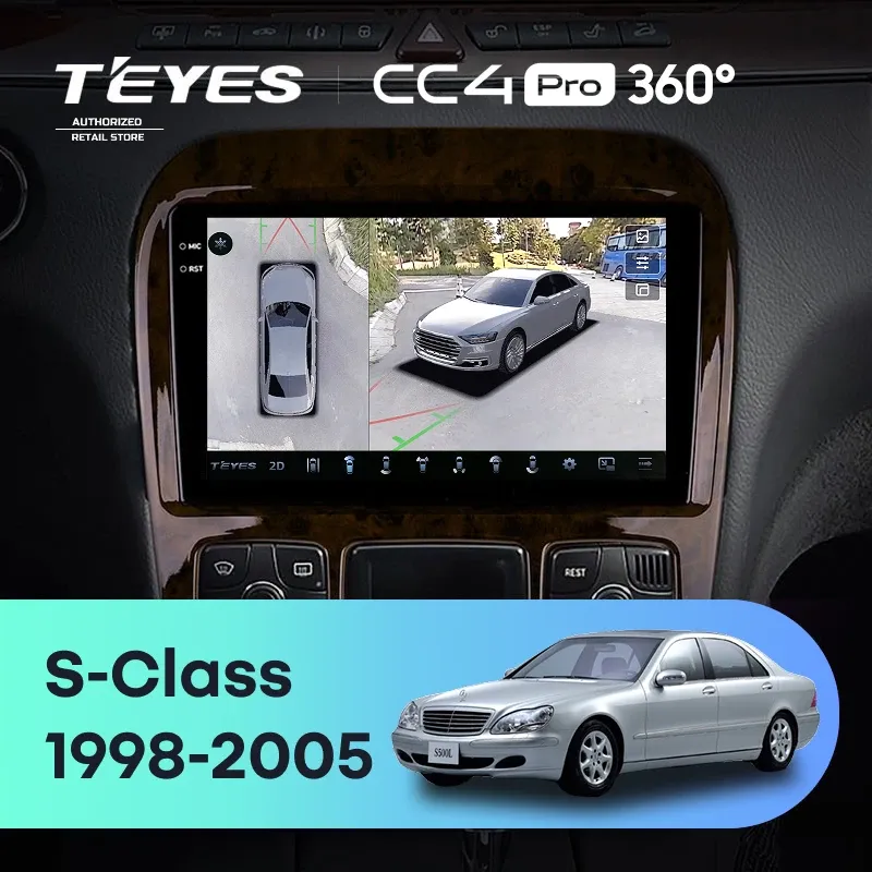 Штатная магнитола Teyes CC4 Pro 360 12/256 Mercedes-Benz S-Class W220 VV220 (1998-2005)